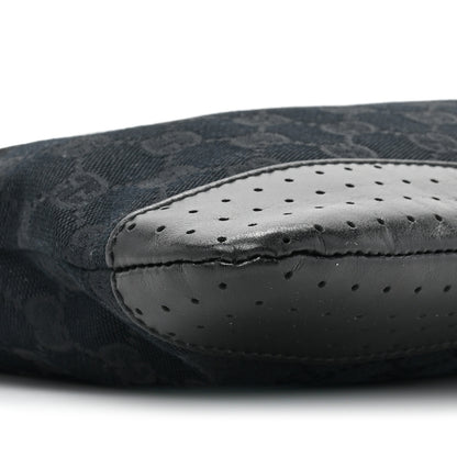 Gucci Monogram Calfskin Perforated Medium Flat Messenger Bag Black 9 of 9