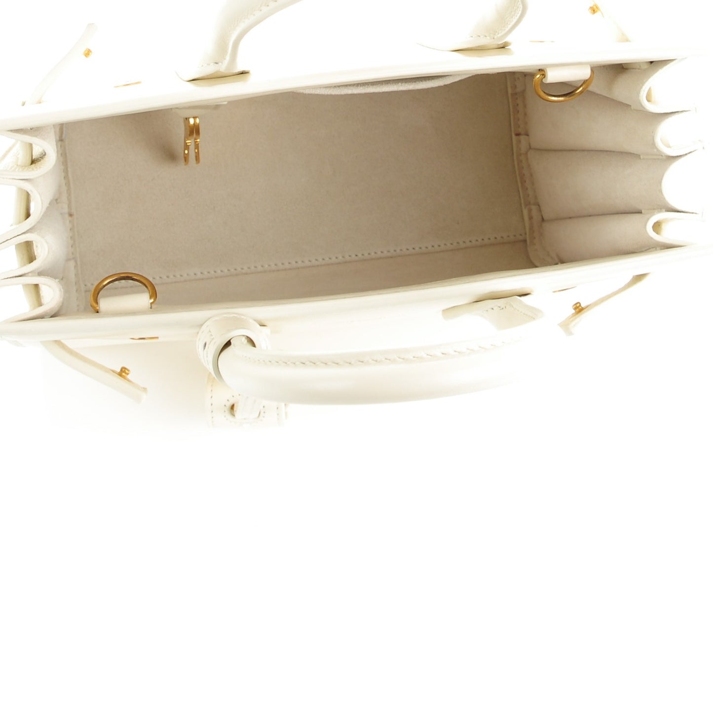 Calfskin Nano Sac de Jour Dove White