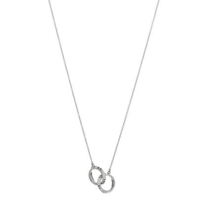 Tiffany 18K White Gold Interlocking Atlas Open Pendant Necklace 1 of 6