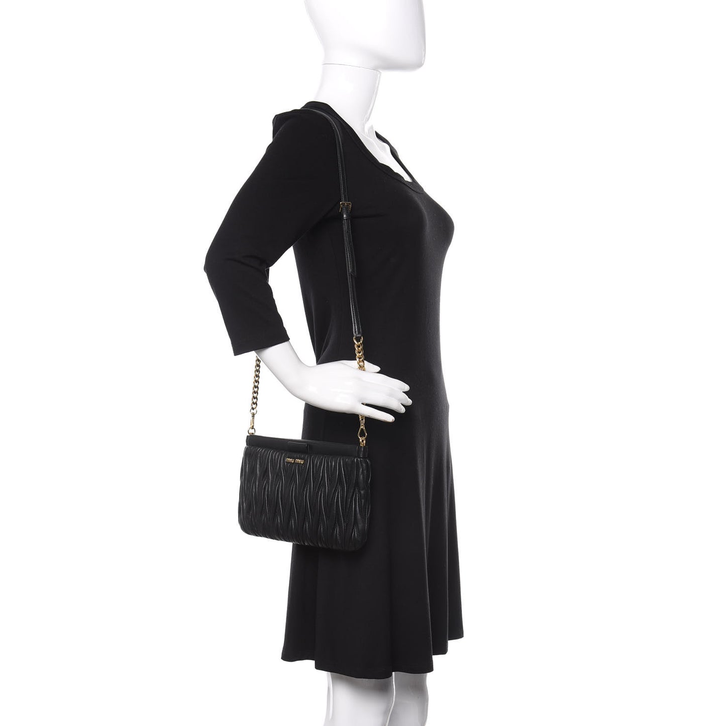 Nappa Matelasse Crossbody Clutch Black