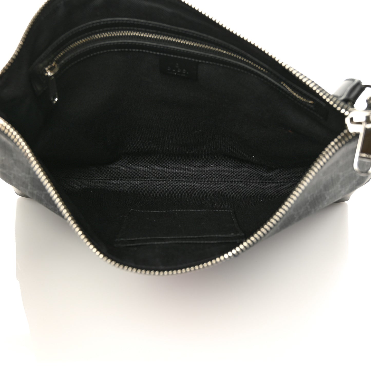 Soft GG Supreme Monogram Appia Calfskin Web East West Messenger Bag Black Grey