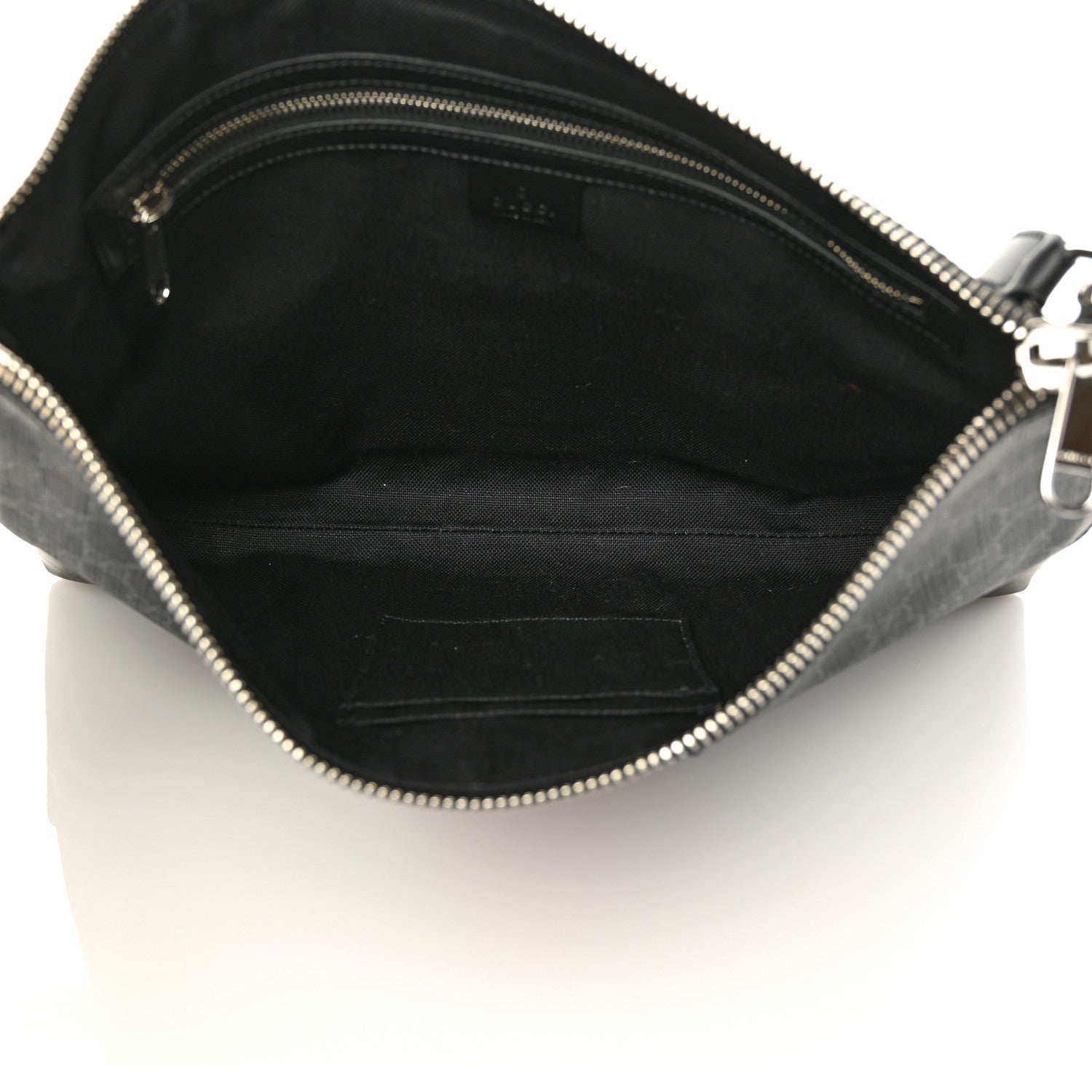 Gucci Soft GG Supreme Monogram Appia Calfskin Web East West Messenger Bag Black Grey 5 of 10
