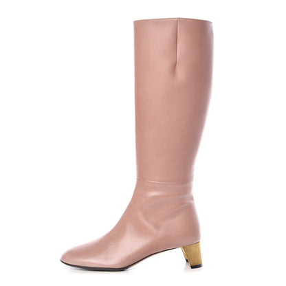 Gucci Calfskin Knee High Crystal Boots 38.5 Light Malve 1 of 14