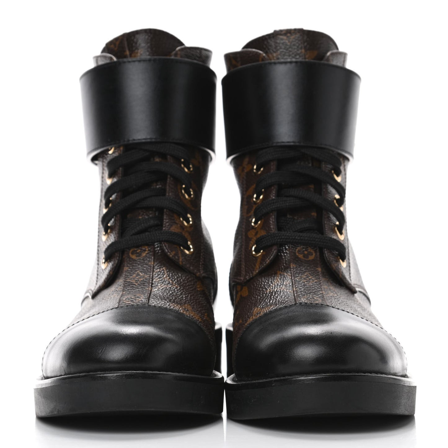 Calfskin Monogram Wonderland Flat Ranger Boots 38 Black