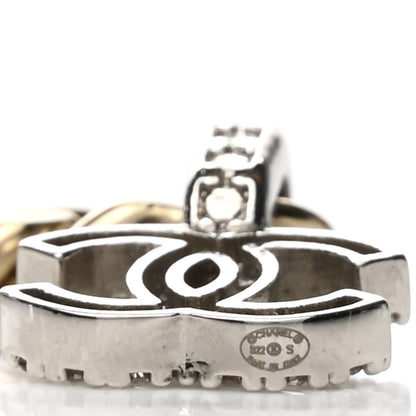 Chanel Metal Crystal CC Chain Drop Earrings Gold 5 of 5