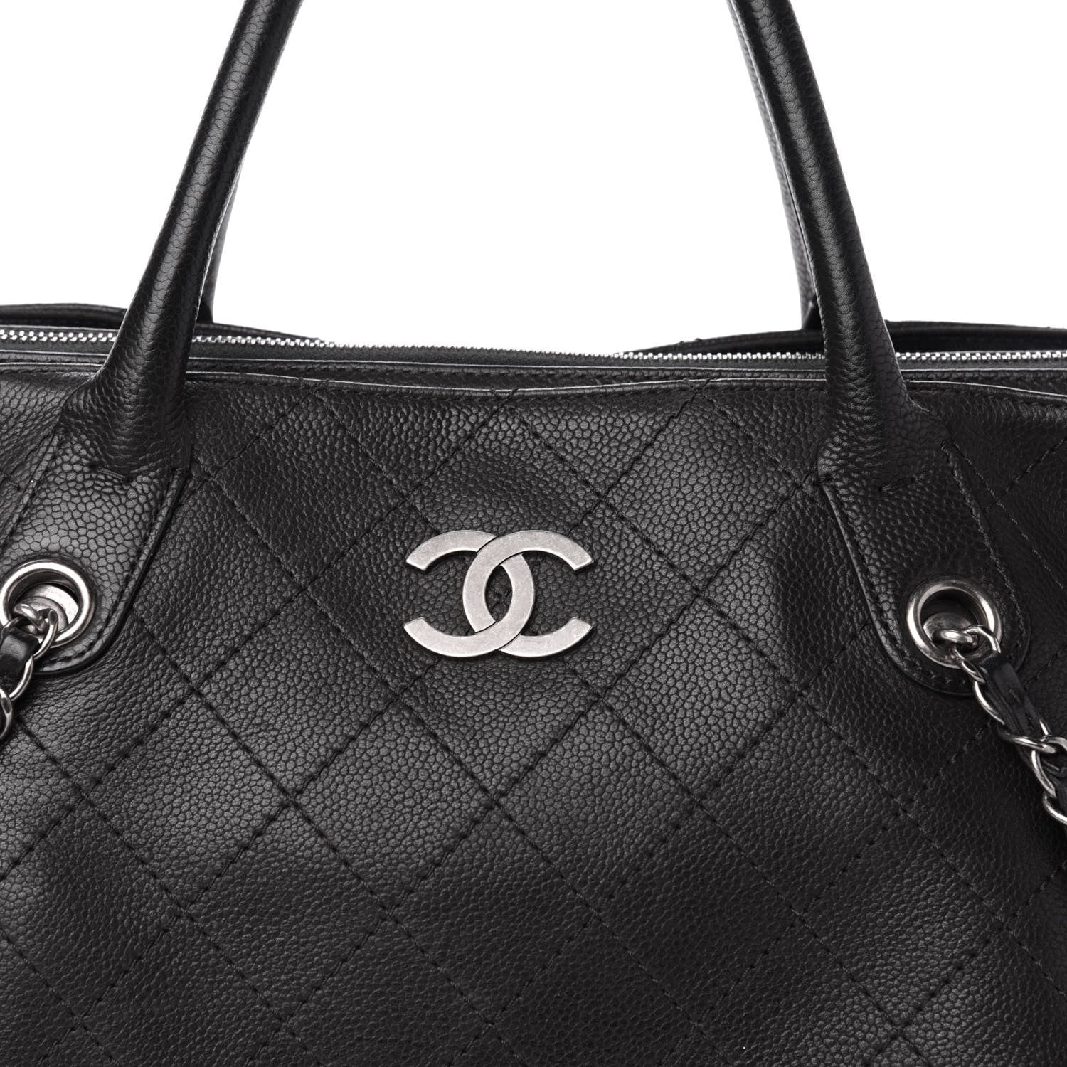 Chanel Grained Vegetal Calfskin Urban Shopping Tote Black 11 of 11