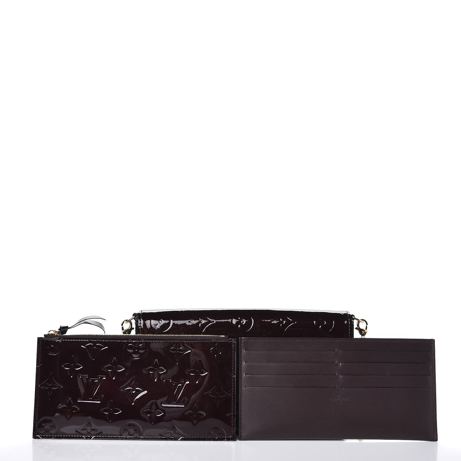 Louis Vuitton Vernis Pochette Felicie Chain Wallet Amarante 5 of 10