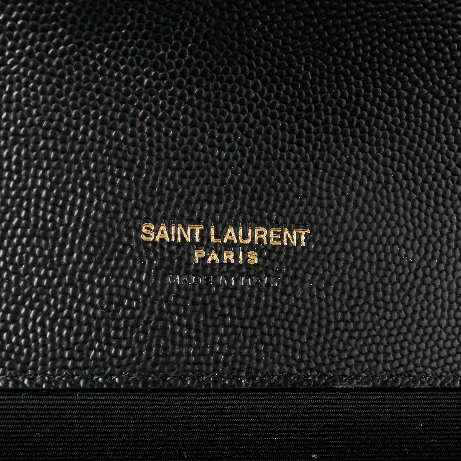 Saint Laurent Grain De Poudre Matelasse Chevron Monogram Envelope Clutch Black 6 of 11