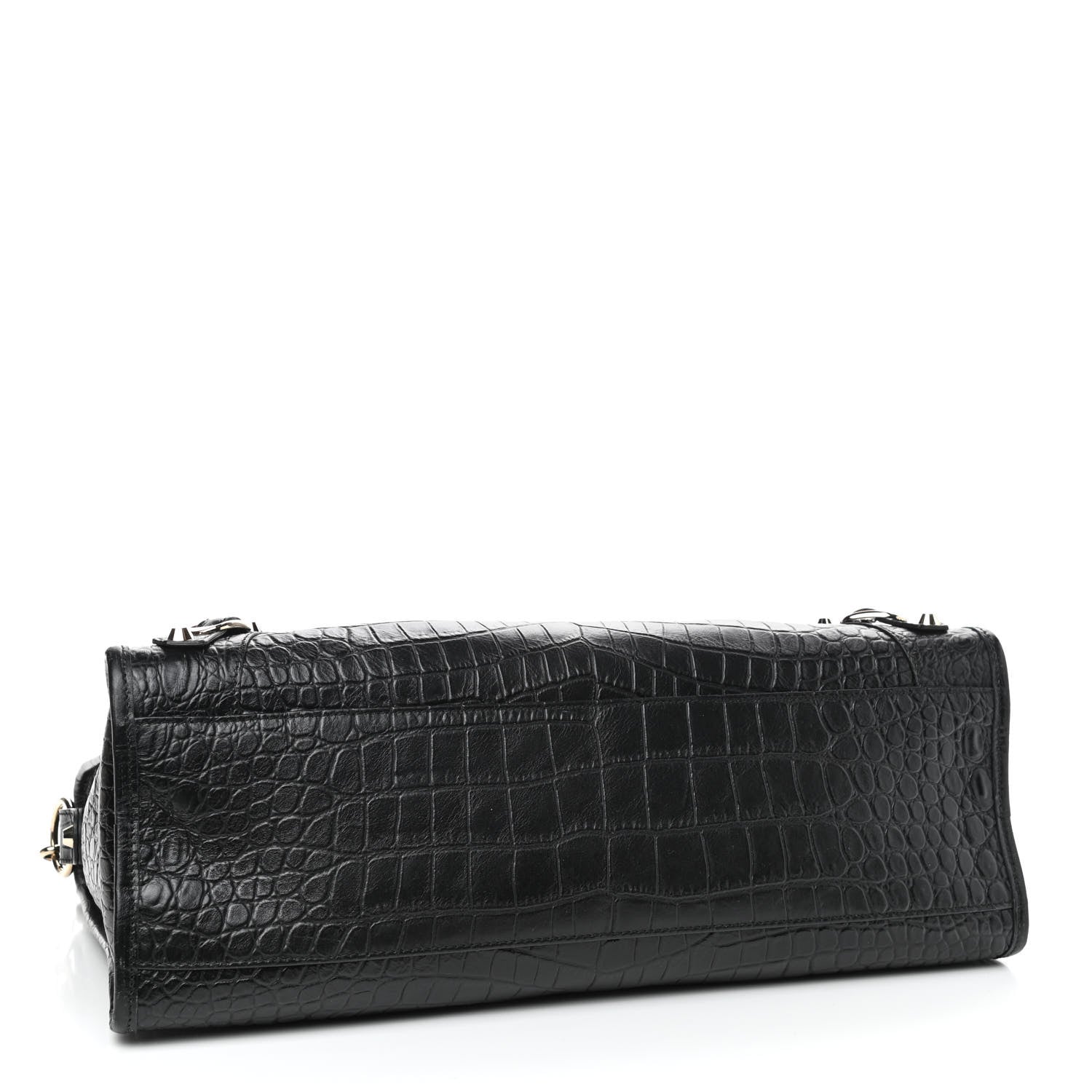 Balenciaga Calfskin Crocodile Embossed Classic Hardware City Black 4 of 10