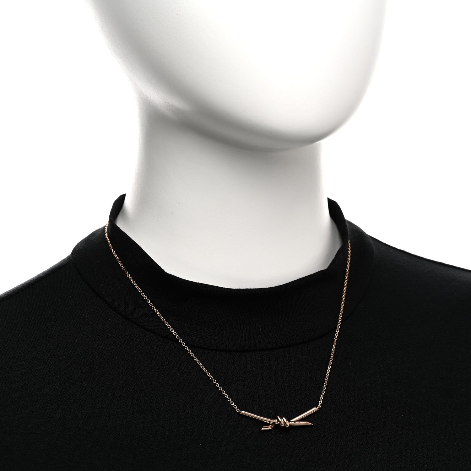 Tiffany 18K Rose Gold Knot Necklace 2 of 5