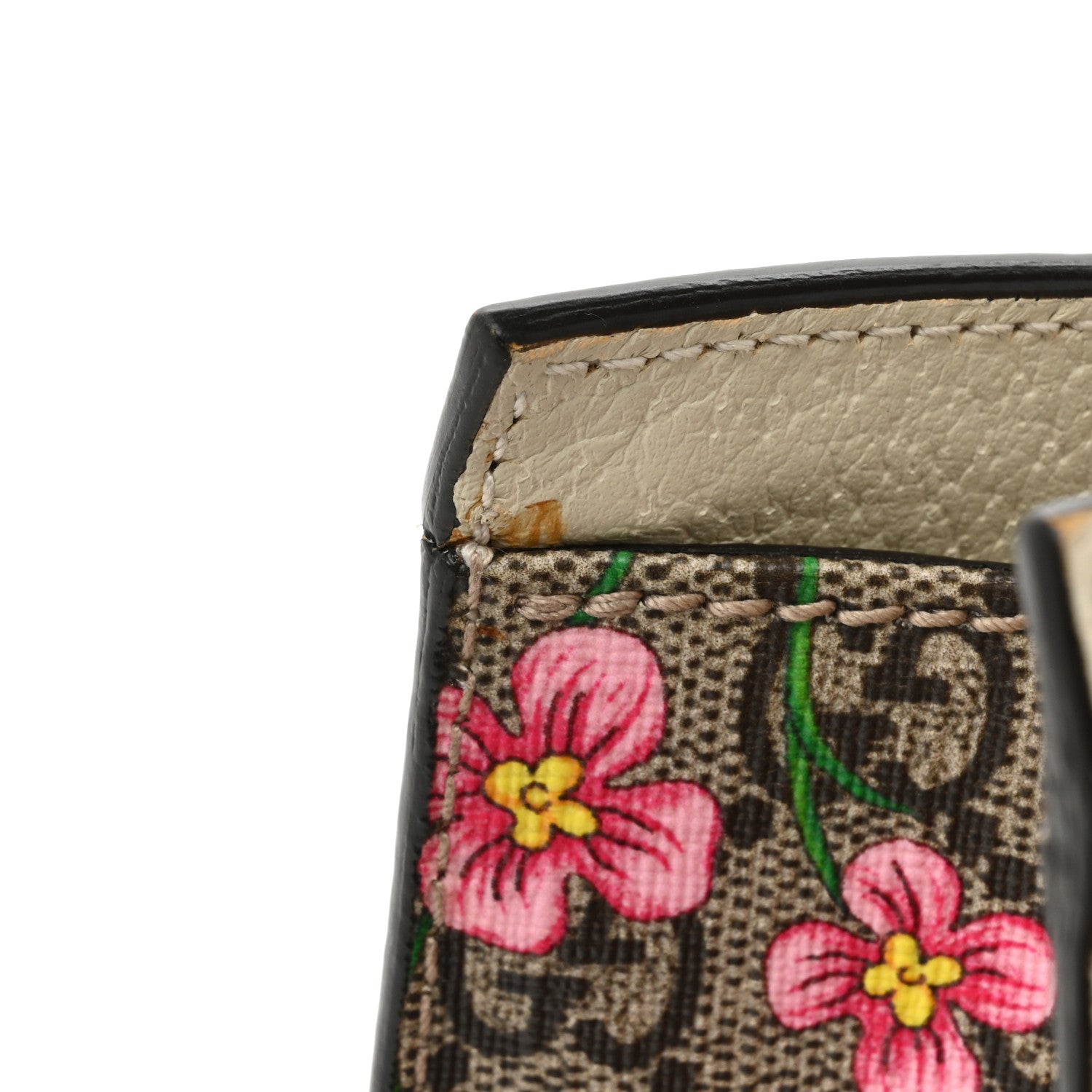 Gucci GG Supreme Monogram Flora Textured Calfskin Small Padlock Tote Beige Ebony Multicolor Mystic White 17 of 17