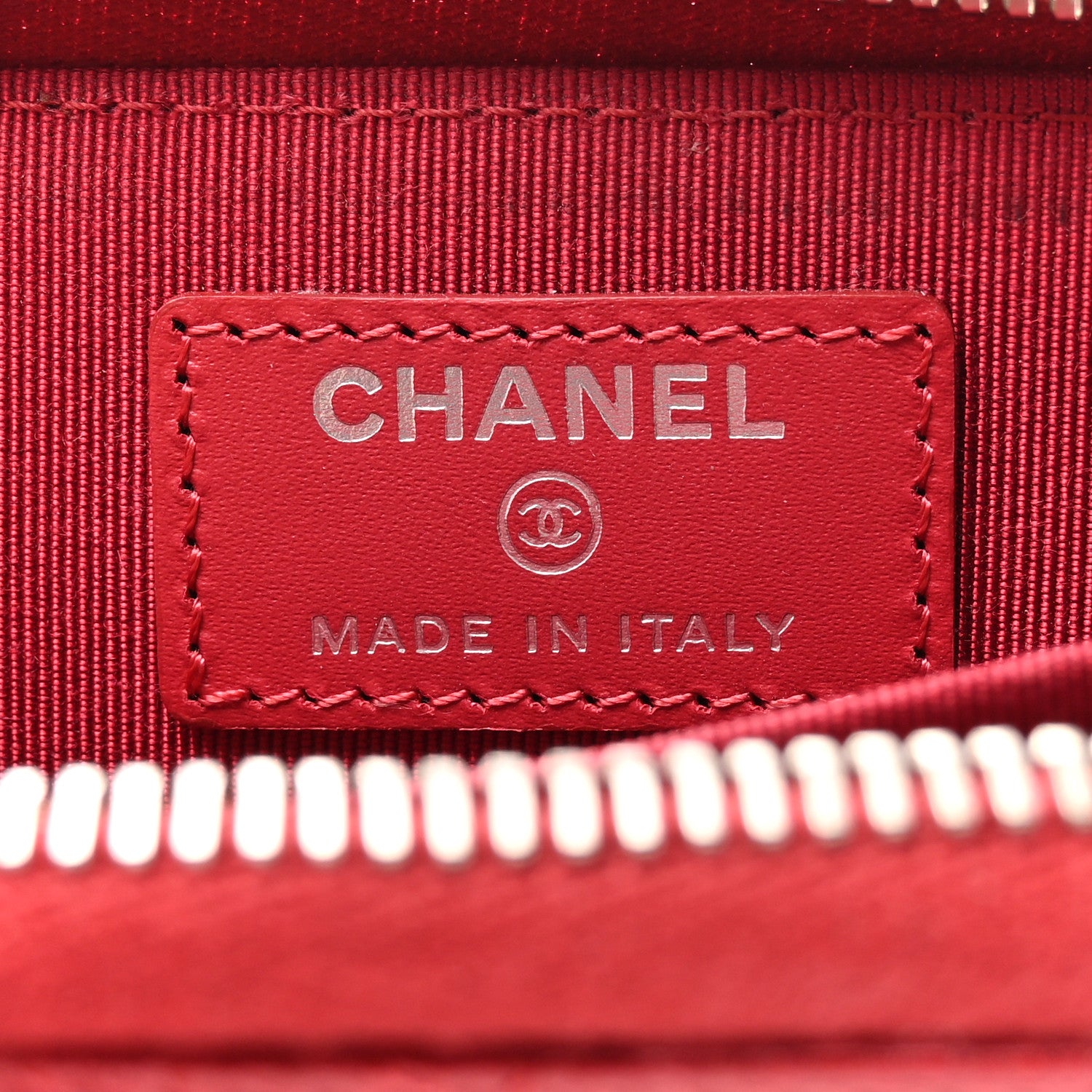 Chanel Caviar Quilted Zip Coin Purse Red 6 of 8