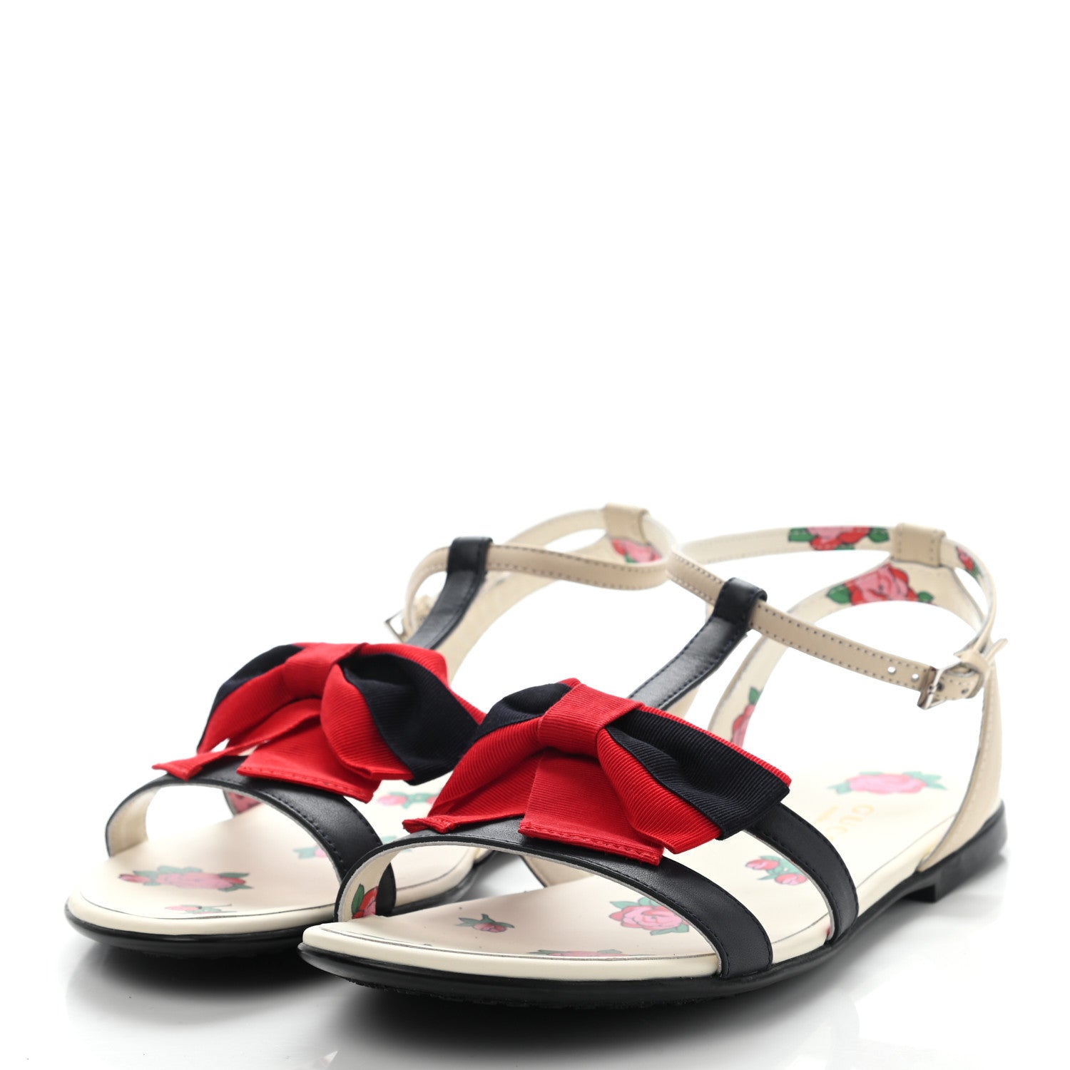 Gucci Calfskin Web Bow Children's Sandals 35 White 3 of 11