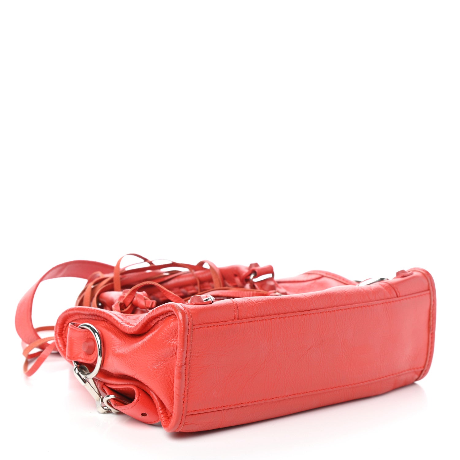 Balenciaga Matte Goatskin Rubber Covered Classic Hardware Mini City Rouge Coquelicot Rouge Braise 4 of 9