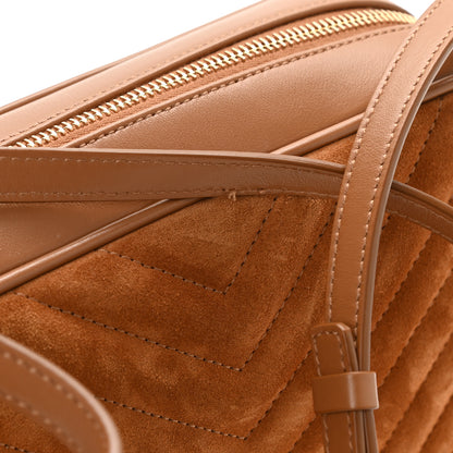 Saint Laurent Suede Matelasse Monogram Lou Camera Bag Cinnamon 9 of 9