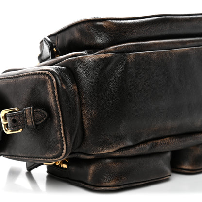 Miu Miu Distressed Nappa Pocket Bag Sand Coffee 8 of 9