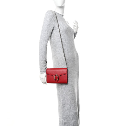Gucci Calfskin Mini Dionysus Chain Wallet Hibiscus Red 2 of 10