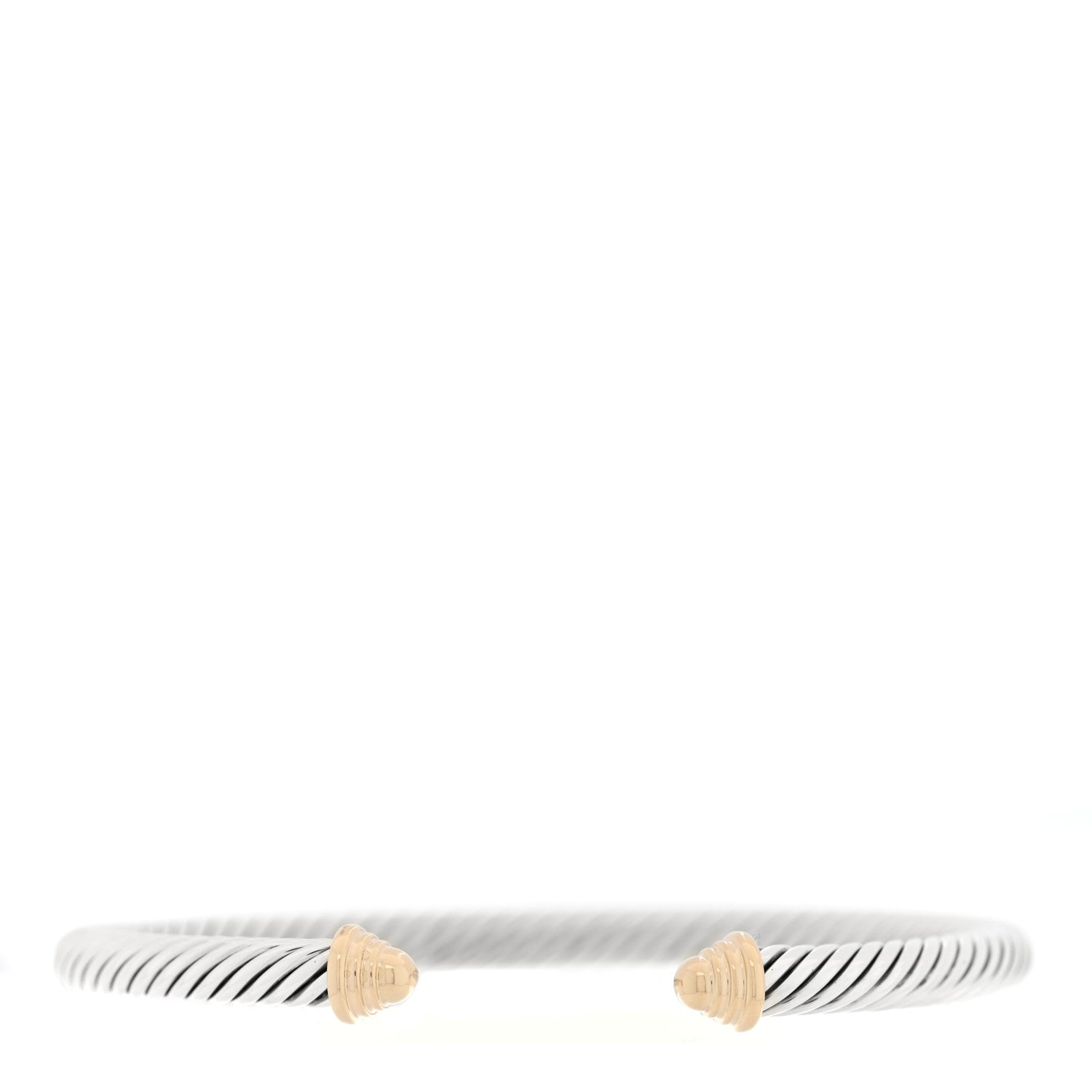 David Yurman Sterling Silver 14K Yellow Gold 5mm Cable Classics Bracelet 1 of 3