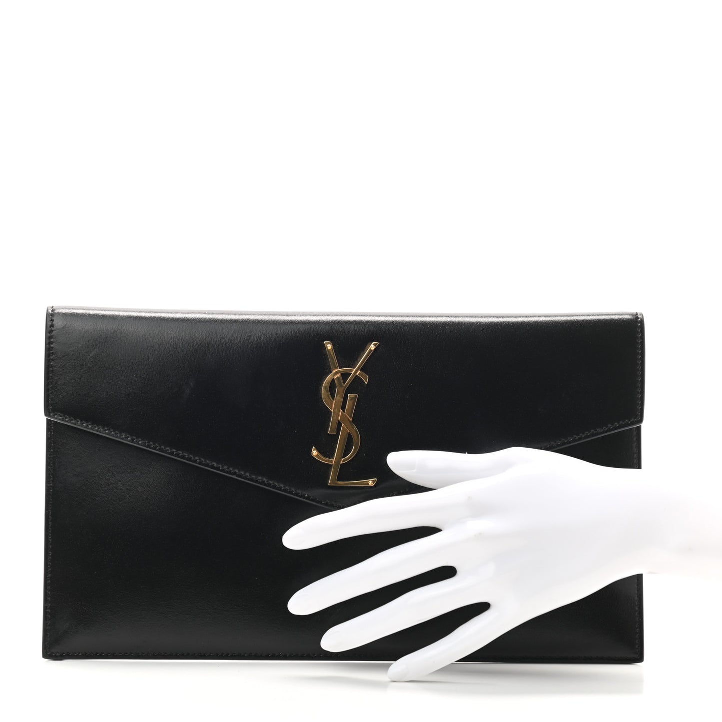 Smooth Shiny Calfskin Monogram Uptown Pouch Black