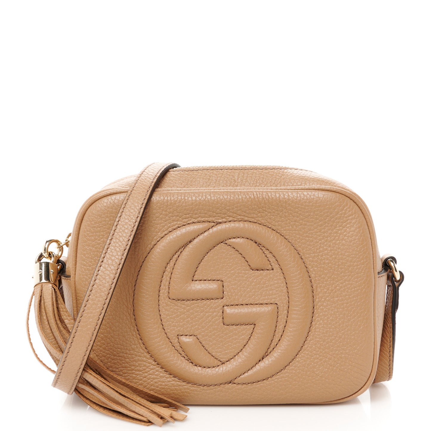 Pebbled Calfskin Small Soho Disco Bag Camelia