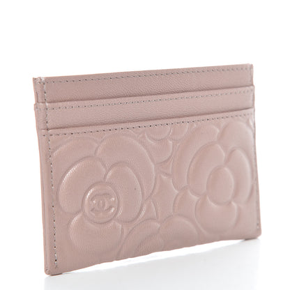 Chanel Goatskin Camellia Embossed Card Holder Light Pink 3 of 9