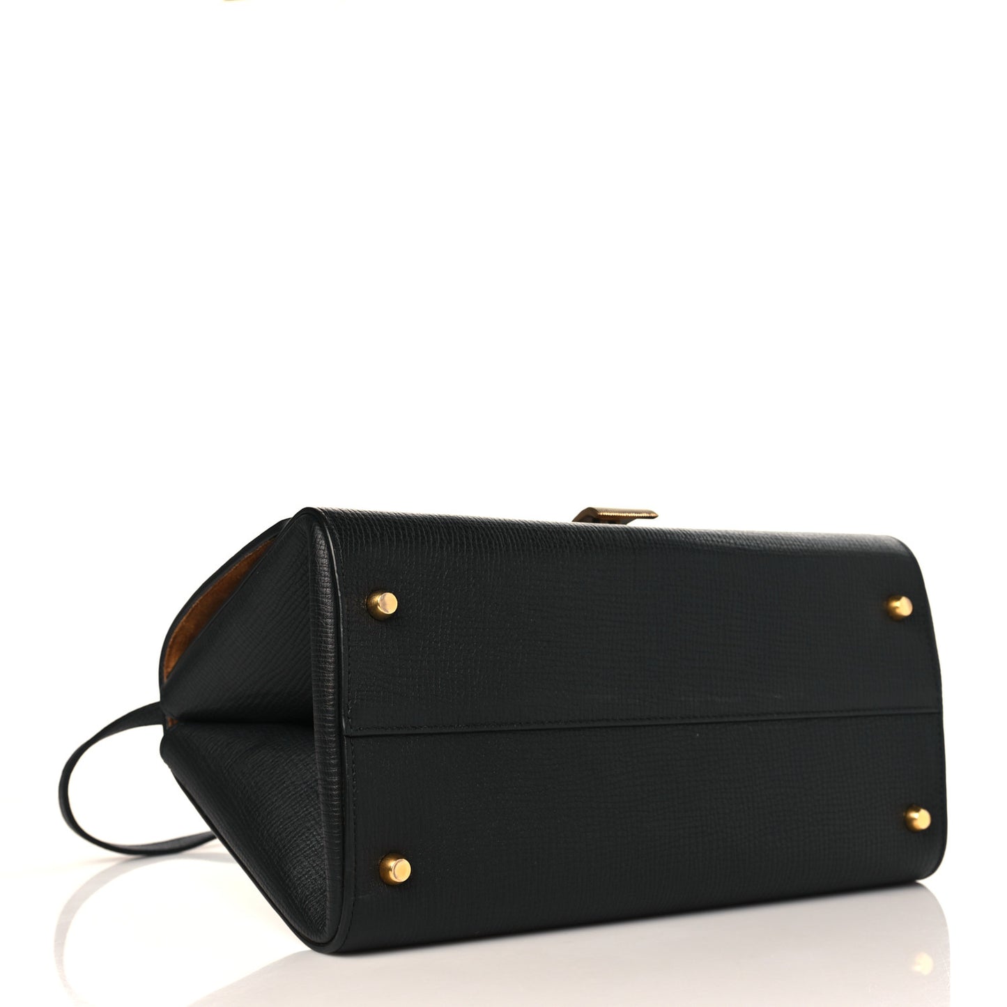 Textured Calfskin Small BV Angle Shoulder Bag Black