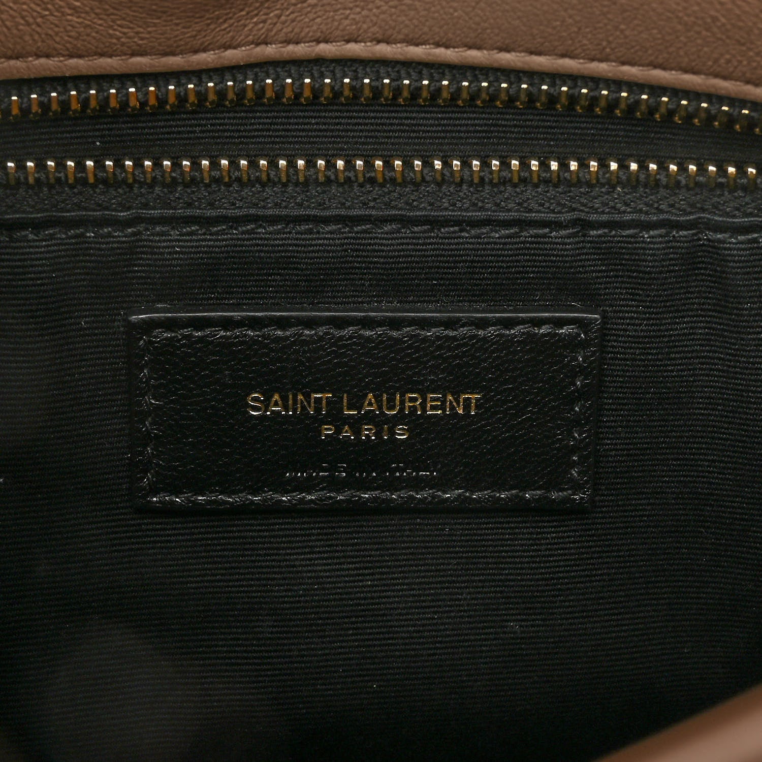 Saint Laurent Lambskin Quilted Toy Loulou Puffer Monogram Chain Satchel Dark Beige 6 of 9