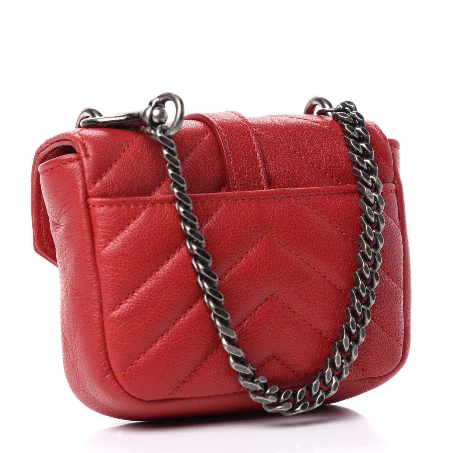 Saint Laurent Sheepskin Matelasse Monogram Mini College Bag New Red 3 of 6
