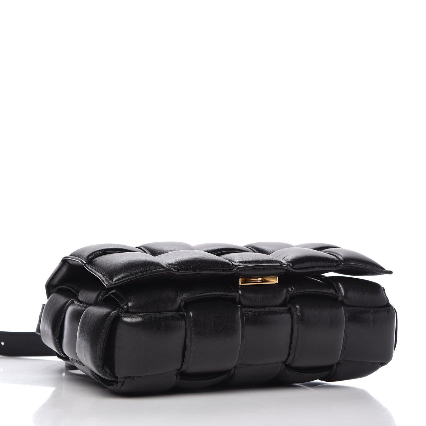 Nappa Maxi Intreccio Padded Cassette Crossbody Bag Black