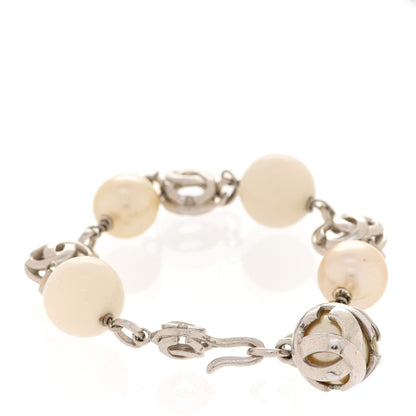 Chanel Pearl CC Bracelet Silver 3 of 5