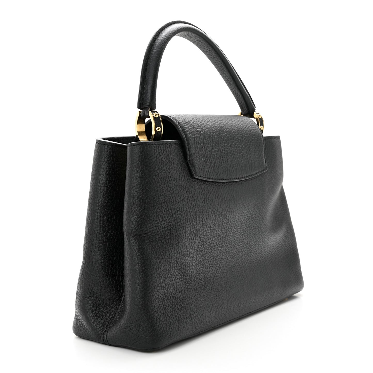 LOUIS VUITTON Taurillon Studded Sol Capucines PM Black