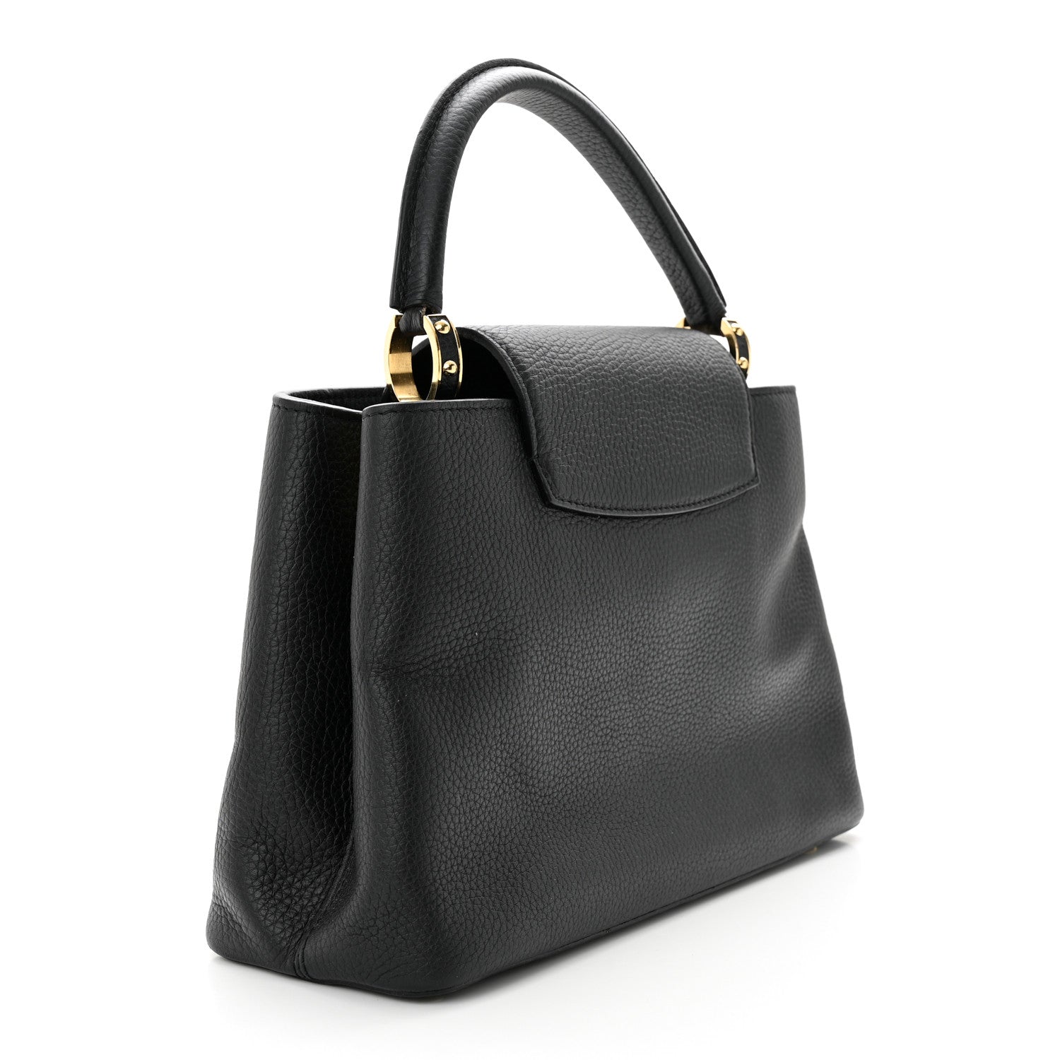 Louis Vuitton LOUIS VUITTON Taurillon Studded Sol Capucines PM Black 3 of 12