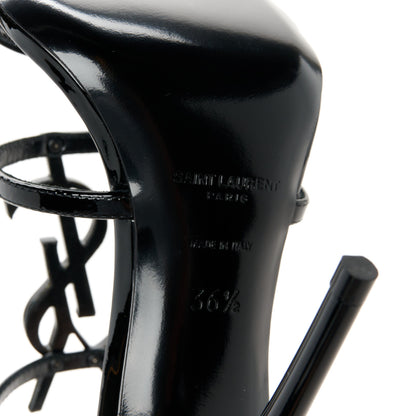 Saint Laurent Patent Cassandra 100 Ankle Strap Sandals 36.5 Black 7 of 9