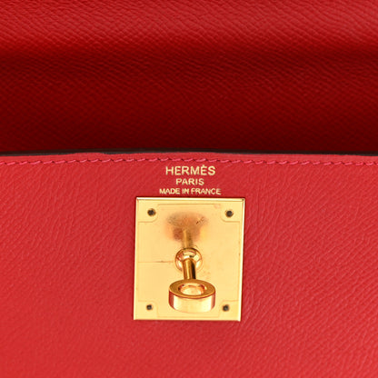 Hermes Epsom Kelly Sellier 28 Rouge Casaque 6 of 18