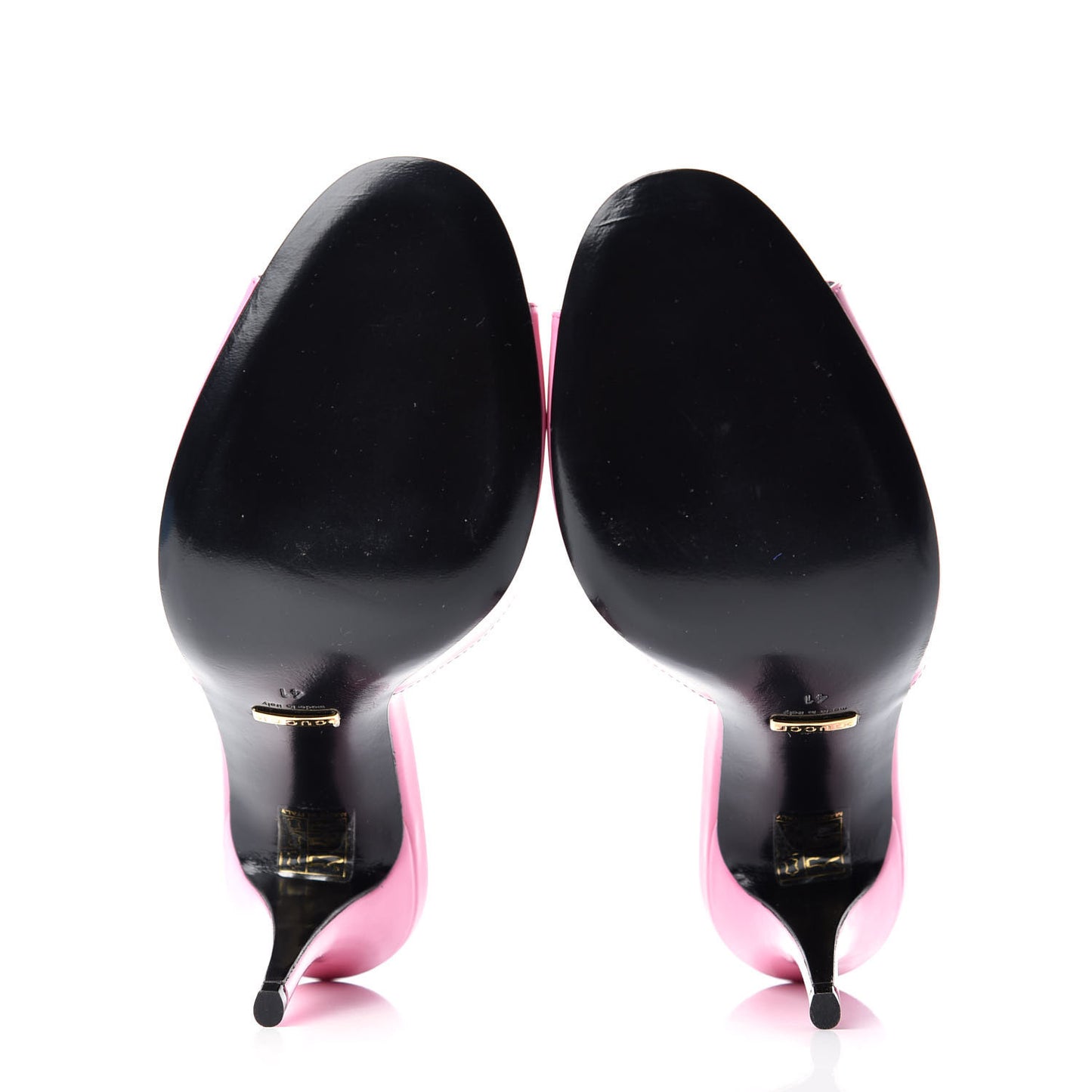 Polished Calfskin Scarlet Mid Heel Slide Sandals 41 Pink Plexi