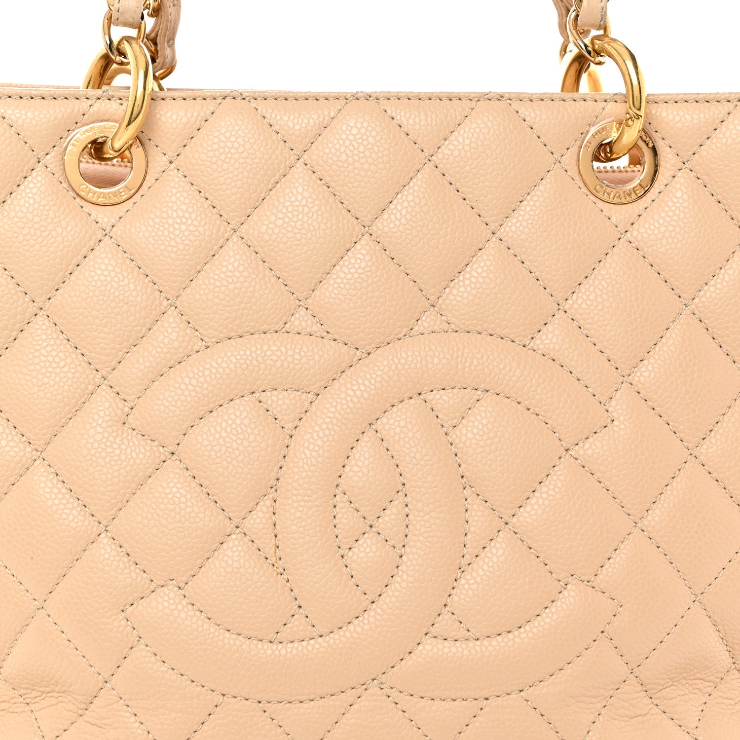 Chanel Caviar Quilted Grand Shopping Tote GST Beige Clair 8 of 10