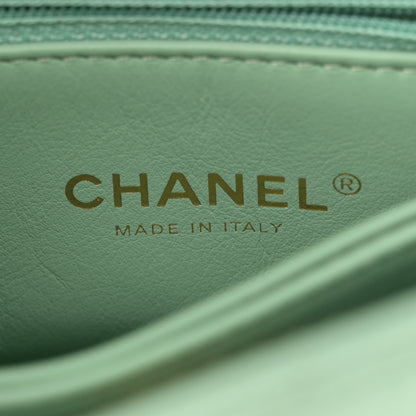 Chanel Caviar Quilted Extra Mini Coco Chain Handle Flap Light Green 6 of 12