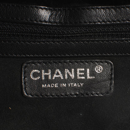 Chanel Suede Sherpa Shoulder Bag w Cosmetic Pouch Black 7 of 8