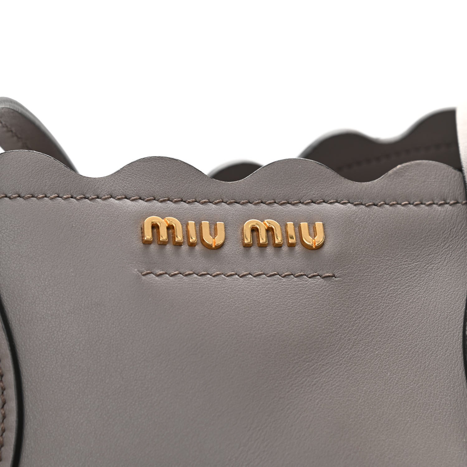 Miu Miu Nappa Scalloped Tote Argilla 7 of 13
