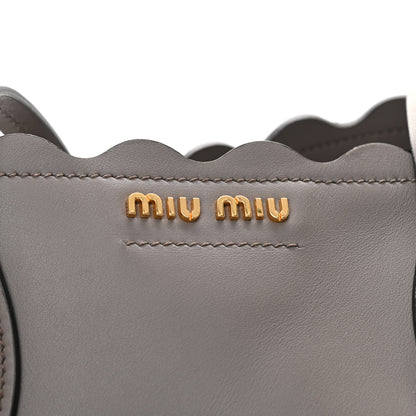 Miu Miu Nappa Scalloped Tote Argilla 7 of 13