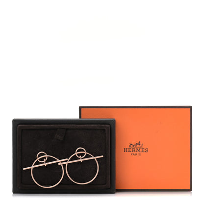 Hermes 18K Rose Gold PM Loop Earrings 5 of 5