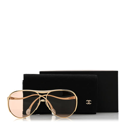Chanel Metal Pearl Pilot Sunglasses 71790 Gold 8 of 8