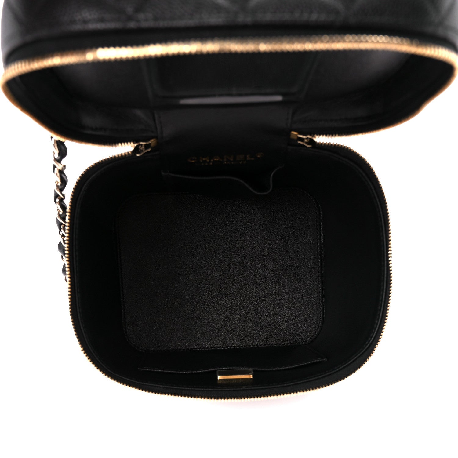Chanel Caviar Quilted Small Top Handle Vanity Case With Chain Black 5 of 12