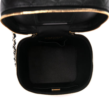 Chanel Caviar Quilted Small Top Handle Vanity Case With Chain Black 5 of 12