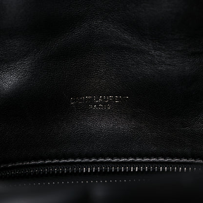 Saint Laurent Lambskin Quilted Toy Loulou Puffer Monogram Chain Satchel Black 6 of 14