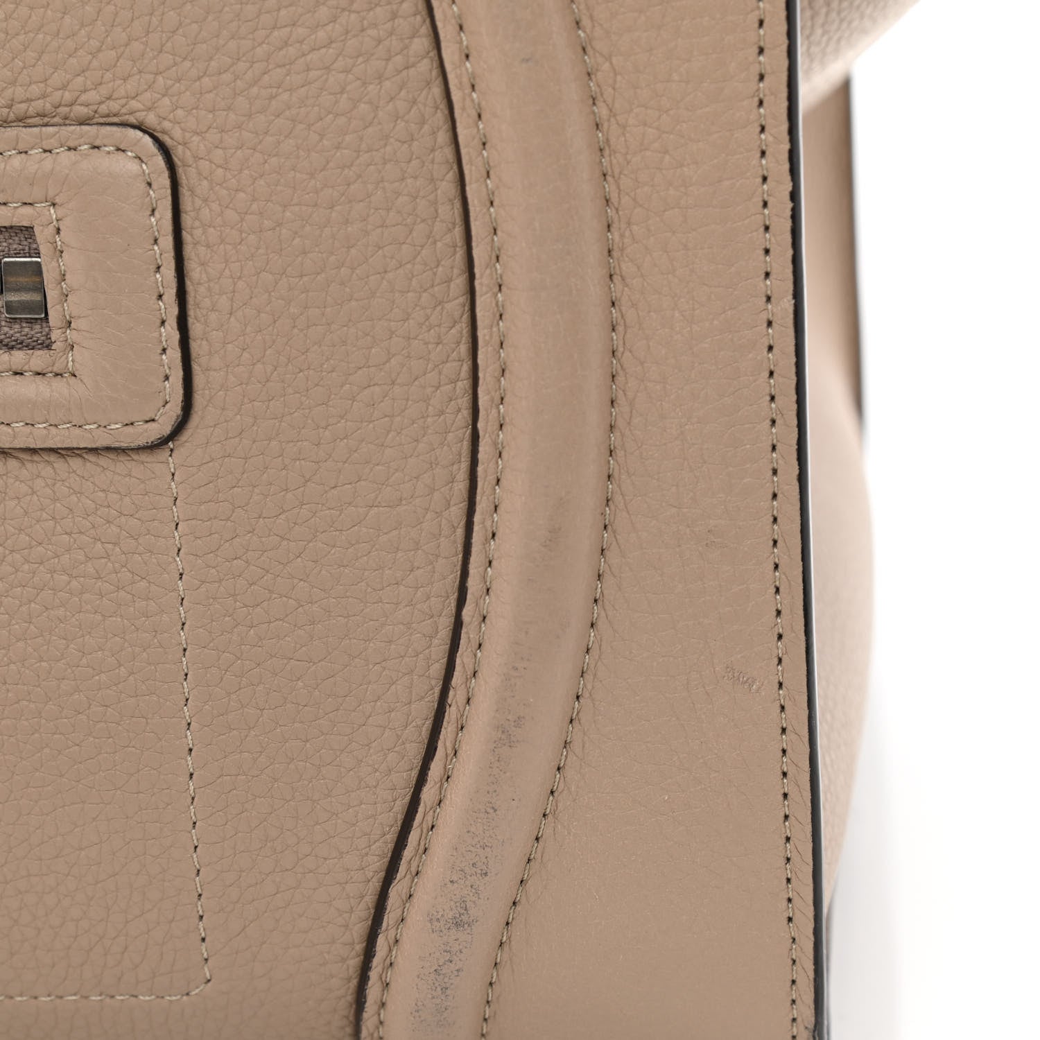 Celine Drummed Calfskin Mini Luggage Dune 13 of 14