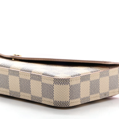 Louis Vuitton Damier Azur Calfskin Pochette Felicie Eau De Rose 9 of 10