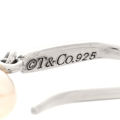 Tiffany Sterling Silver Pearl Flower Drop Earrings 4 of 4