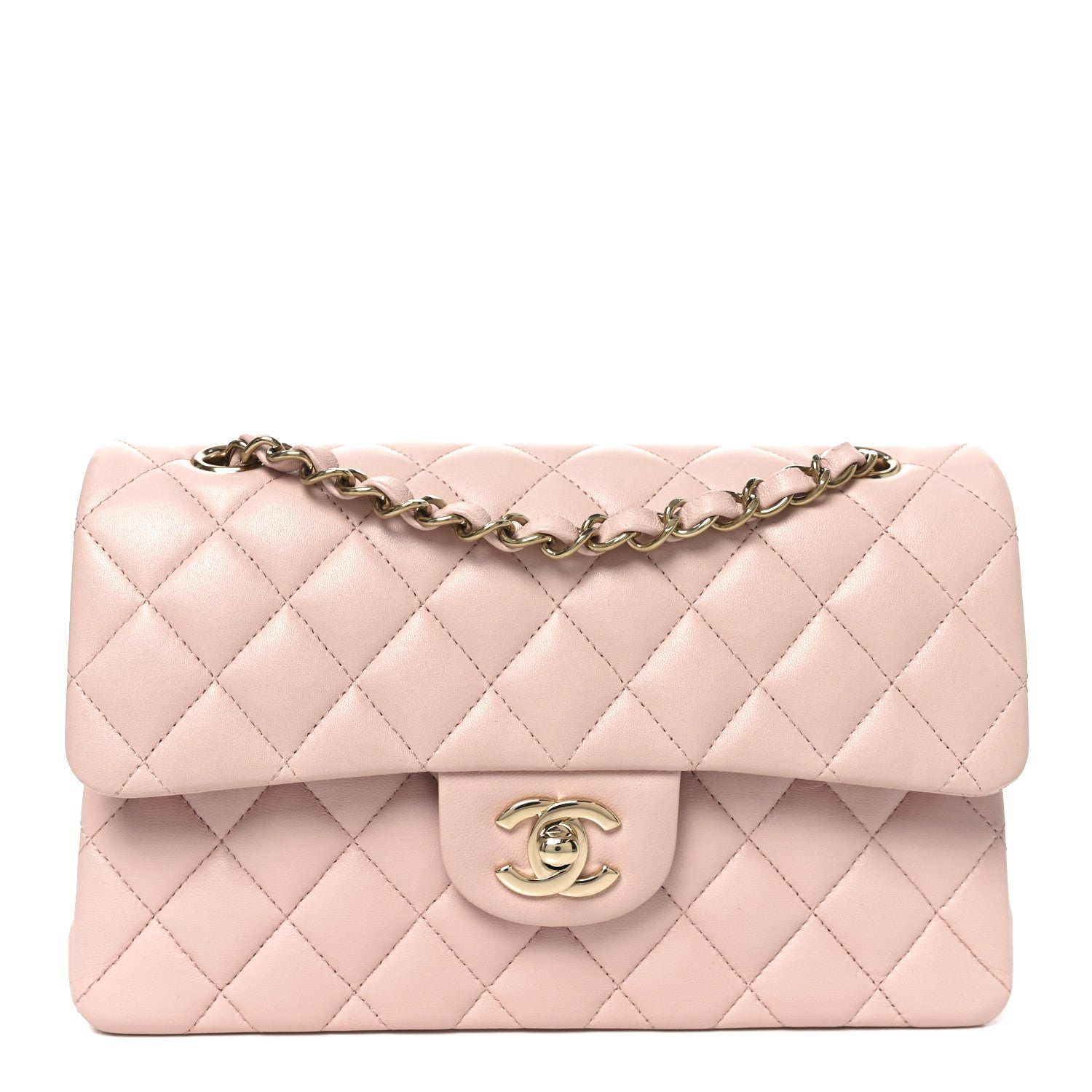 Chanel Lambskin Quilted Small Double Flap Light Pink 1 of 10