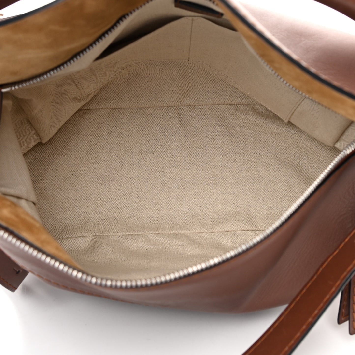 Calfskin Large Puzzle Edge Bag Brown